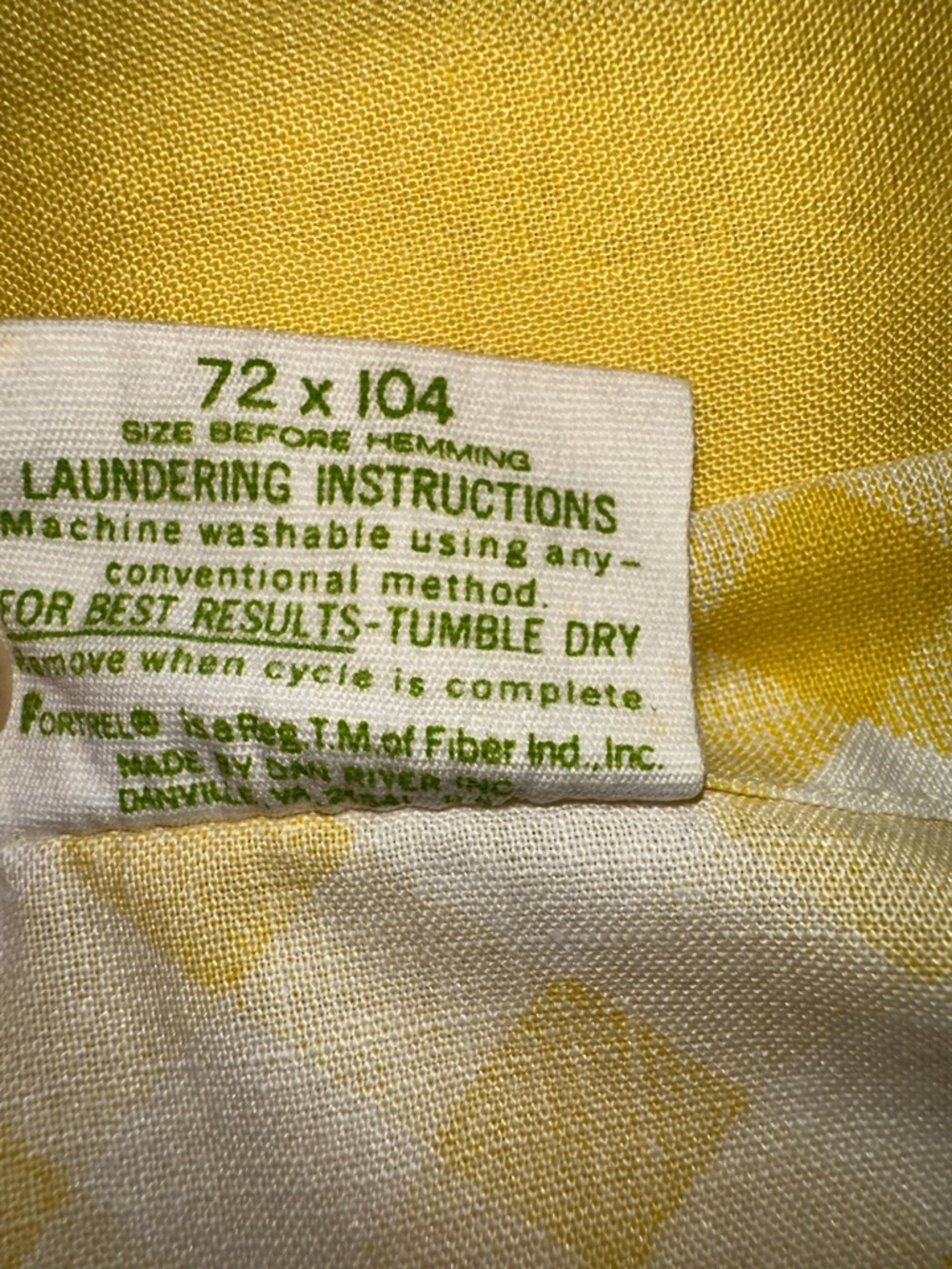 1970’s Vintage Gingham Dan River Yellow Gingham Cotton Sheet Full Flat Cottage - Picture 4 of 7
